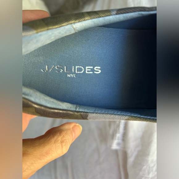 NWOT Anthropologie J/SLIDES Women's Green and Gray Camouflage Shoes. Size 10 - Picture 5 of 10
